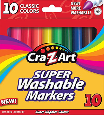 Cra-Z-Art Classic Washable Broadline Markers, 10 Count
