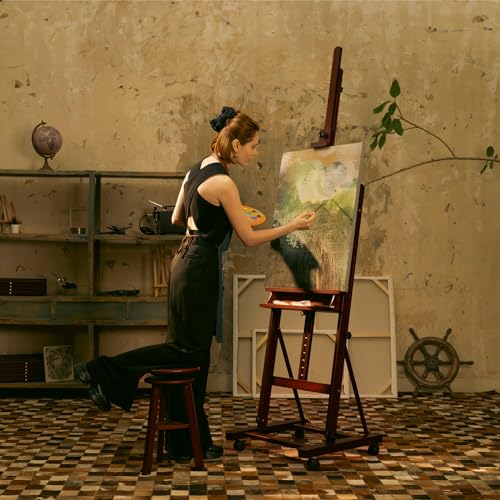 MEEDEN Extra Large Easel Stand for Painting, Adjustable 75" to 145"H,Holds Canvas up to 93",H Frame Studio Heavy Duty Art Easel for MEEDEN