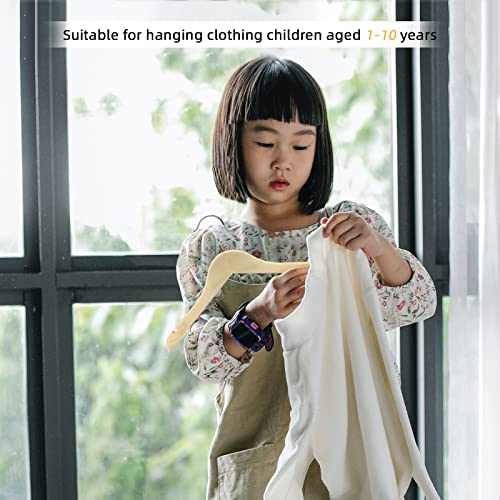 Nature Smile 20 Pack Unfinished/Natural Kids Baby Children Toddler Wooden Shirt Dress Coat Hangers with No Painting - 360°Stronger Anti-Rust Chrome Nature Smile