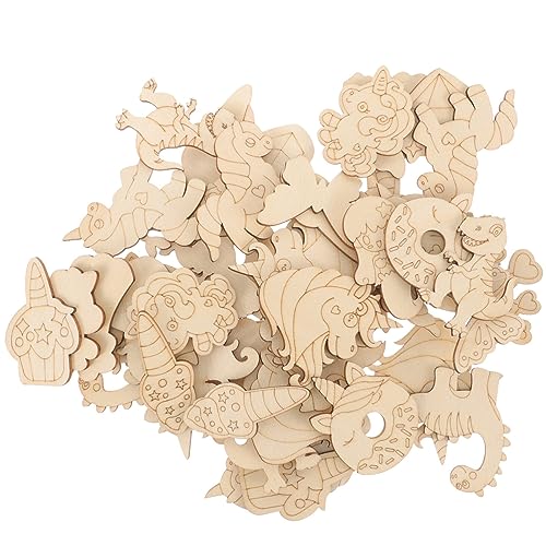 VILLCASE 1 Mermaid Donuts Unfinished Wood Slices Wood Craft Material DIY Crafts Material Wood Slices for DIY Blank Wood Slices DIY Wood Cutouts Wood VILLCASE