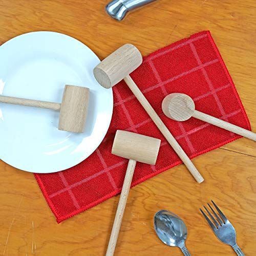Southern Homewares Wooden Crab Mallet Seafood Lobster Shellfish Cracker Hardwood Hammer Set of 4 Southern Homewares