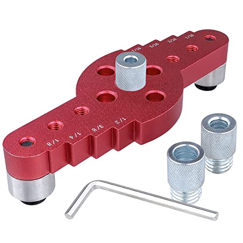 Mesee Vertical Pocket Hole Drilling Jig, 2-In-1 Woodworking Dowelling Jig Locator with Scriber Wood Dowel Drill Guide Puncher Positioner Tools for Mesee