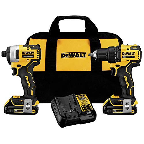 DEWALT ATOMIC 20V MAX* Cordless Drill Combo Kit , Compact (DCK278C2) DEWALT