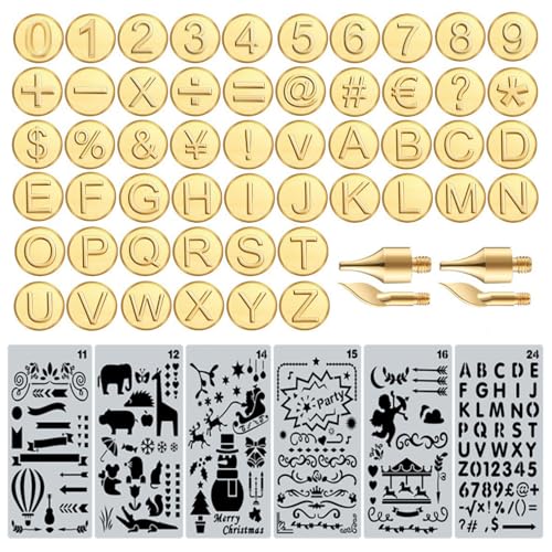 Wood Burning Tips Letters Uppercase Alphabet Branding and Personalization Set for Wood and Other Surfaces by Wooden Letters (Include 26 Letters +2 Ryoma