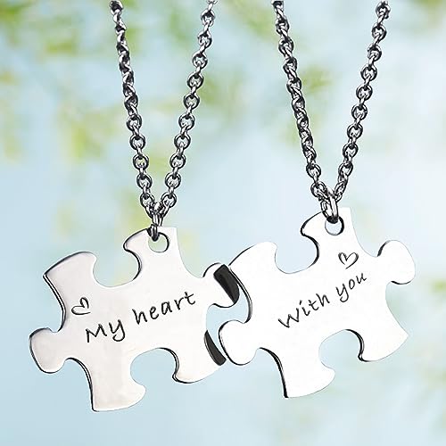 6Pcs Blank Stamping Tags,Blank Matching Puzzle Necklace,Engraving Blank Name Tags Metal Stainless Steel Laser Engravable Patterns as Pet Tags,Key Rainteam