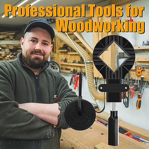 Feekoon 1 Pack Strap Clamps for Woodworking, Quick Release Band Clamps with 4 Corner Claws, Thick and Sturdy Belt Clamps, Adjustable Picture Frame Feekoon