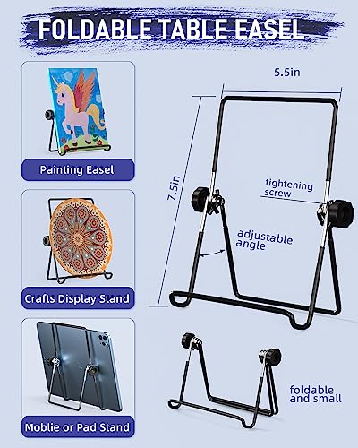 Nicpro 34PCS Kids Acrylic Paint Set with Pattern Canvas, Art Painting Supplies Kit with 12 Paints, 10 Brushes, 6 Canvas Panels, Table Easel, Paper Nicpro