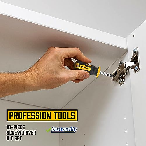 Amartisan 10-Piece Magnetic Screwdrivers Set, 5 Phillips and 5 Slotted Tips Professional Cushion Grip Screwdriver Set Amartisan