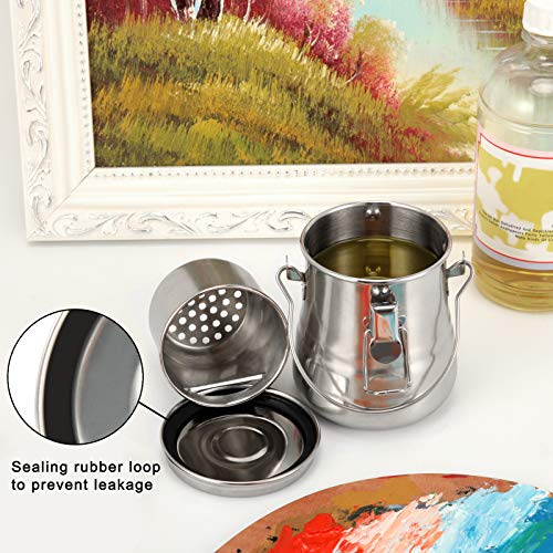 MyLifeUNIT Paint Brush Washer, Airtight Stainless Steel Brush Cleaner for Painting (Medium) MyLifeUNIT