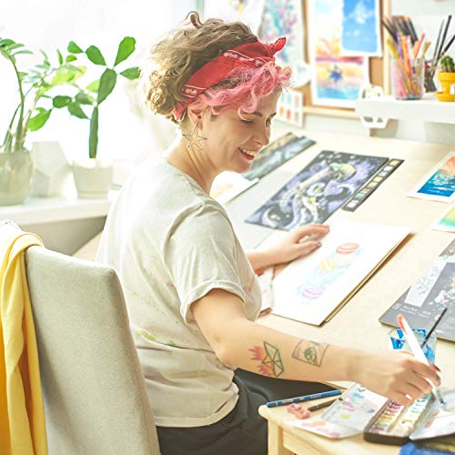 Arteza Metallic Watercolor Paints, Set of 24 Half Pans, Pearl Paint, Vibrant and Pearlescent Hues, Includes Storage Tin & Water Brush, Art Supplies ARTEZA