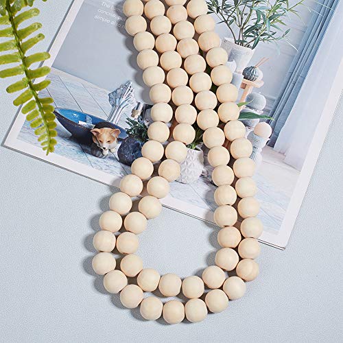 PH PandaHall 740pcs 16mm Natural Wood Beads Round Wood Beads with 3mm Hole Large Wooden Beads Wooden Loose Beads Wooden Spacer Beads for Crafts DIY PH PandaHall