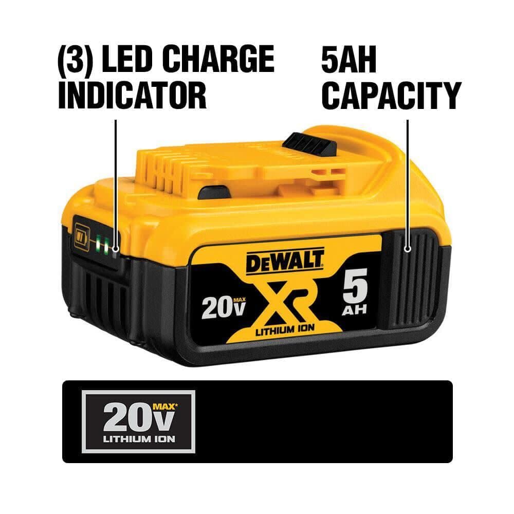 DEWALT 20V MAX XR Battery, Lithium Ion, 5.0Ah (DCB205) DEWALT
