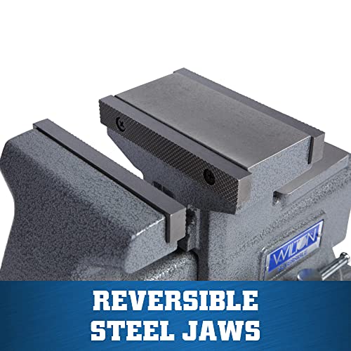 Wilton Reversible Bench Vise, 5-1/2" Jaw Width, 6-3/4" & 10-3/4" Jaw Opening, 3-3/4" Throat (Model 4550R) Wilton