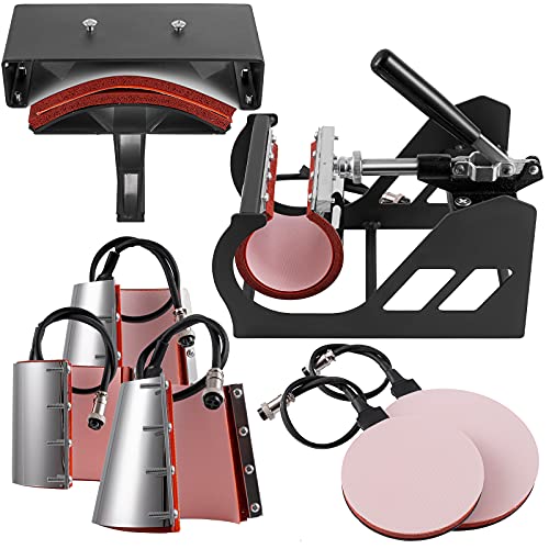 TOPDEEP 8 in 1 Heat Press Machine 12x15 inch, Combo Swing Away T Shirt Pressing Machine, Sublimation Heat Press Transfer Machine for T-Shirt Hat Cap Topdeep