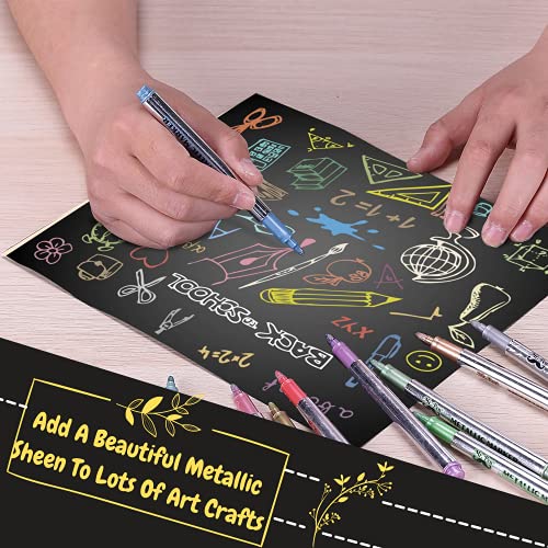 Mr. Pen- Metallic Paint Markers,10 Colors, Metallic Markers for Black Paper, Rock Painting, Card Making, Ceramics, Metal, Glass, DIY Photo Album, Mr. Pen
