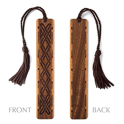 Celtic Knot Engraved Handmade Wooden Bookmark on Sapele Hardwood - Made in USA - Also Available Personalized Mitercraft