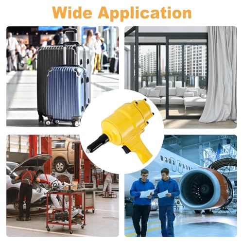 Consfly Pneumatic Rivet Gun, Dual Cylinder Design Air Riveter, 3/32", 1/8", 5/32", 3/16" and 1/4" Capacity, Stronger Pulling Force, Heavy Duty Pop Consfly