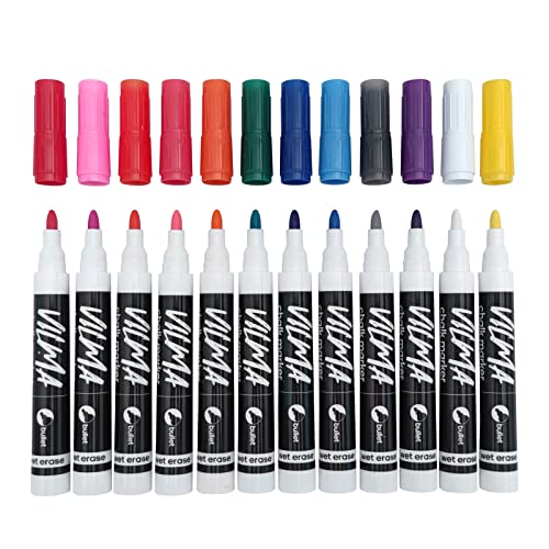 Window Chalk Markers for Cars Washable: 8 Colors Jumbo Liquid