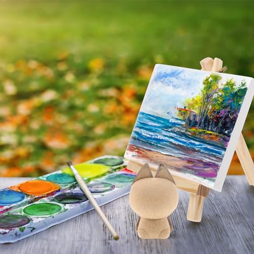 HEALLILY Unfinished Wood Cat Unfinished Wooden Cat Figurines Statues to Paint Wood Tabletop Decorations Ornaments 1 Unpainted Wood Toy HEALLILY