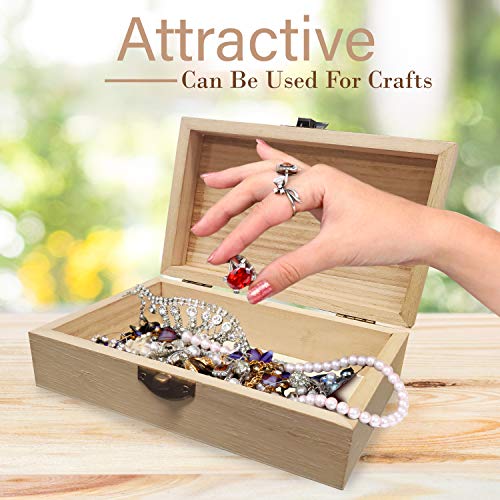 Upper Midland Products 8 Pk Wooden Boxes For Crafts, Unfinished Wood Boxes 5.875 In x 3.8 In x 2 in Upper Midland Products