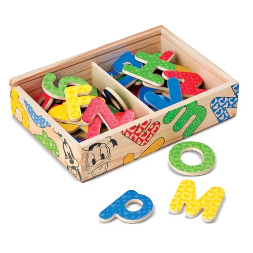 Melissa & Doug Disney Mickey and Friends Wooden Alphabet Magnets - 52 Uppercase and Lowercase Letters Melissa & Doug