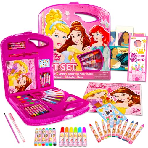 5pc Set Disney Princess Coloring Book Crayons Markers Colored Pencils  Stickers