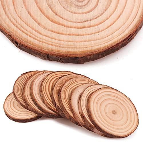 Coadura Unfinished Natural Wood Slices 30Pcs 2.4-2.8 Inch Round Wood Discs for Crafts Wood Christmas Ornaments,Wedding Centerpieces Paintings DIY Coadura