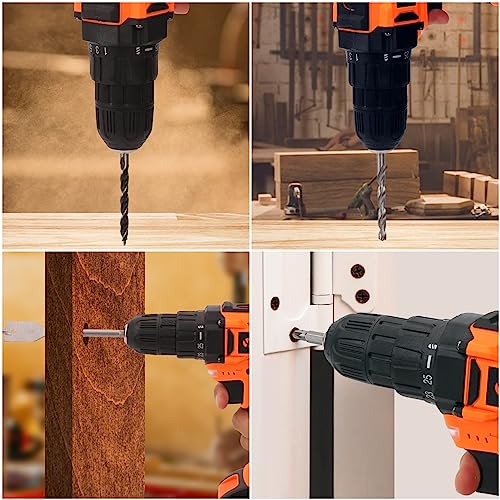 YOUGFIN 118 Pcs Power Tool Combo Kit with 20V Cordless Drill (3/8"), 2 Pack 1.5Ah Battery & Charger - Professional DIY Hand Tool Kit for Home, Garden Yougfin