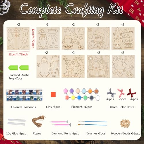 GuassLee DIY Christmas Ornaments Crafts for Kids - Unfinished Wooden Crafts Christmas Hanging Blank Ornaments for Kids Crafting Painting Tree GuassLee