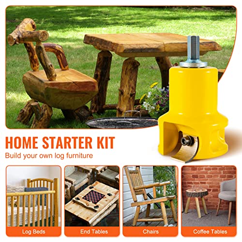 VEVOR Tenon Cutter, 1.5" / 38 mm Diameter, Premium Aluminum & Steel Log Furniture Cutter, with Dual Curved Blades & Button Screws Home Master Kit, VEVOR