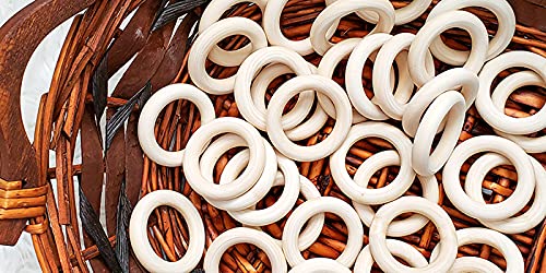 Mandala Crafts 50 5CM 2 Inch DIY Natural Wood Rings for Crafts - Macrame Wooden Rings - Unfinished Wood Rings for Macrame Rings Knitting Jewelry Mandala Crafts