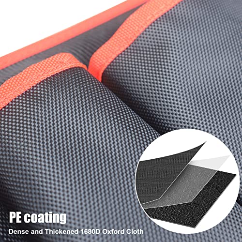 TOOLEAGUE 19 Inches Heavy Duty Tool Bag 25 Pockets, 1680D Fabric Tool Bags with Strong Molded Base, Multi-pocket Tool Organizer with Adjustable TOOLEAGUE