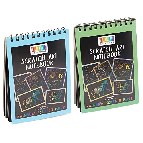 Bright Creations 8 Pack Rainbow Scratch Paper Pads for Kids with Wooden Styluses, 10 Sheets (5.5 x 3.9 In) Bright Creations
