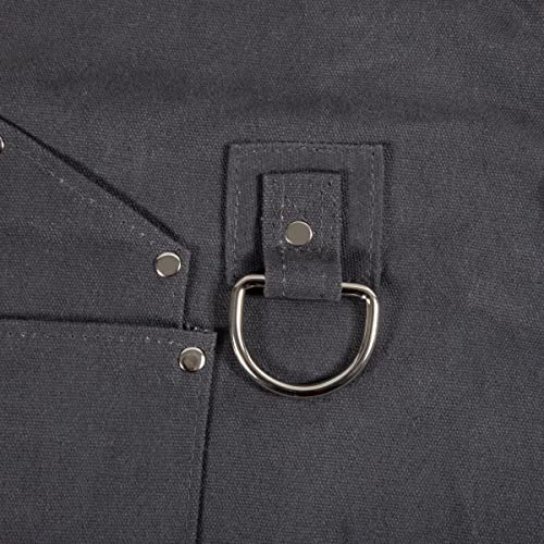 LEGACY - a Picnic Time brand Collins Mixologist Apron Waxed Canvas with Corkscrew and Bottle Opener, One Size, Gray with Black Accents PICNIC TIME