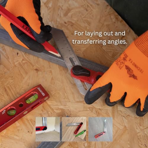 Kapro - 301 T-Bevel - Stainless Steel Blade - Features Vial, Trim Gauge, 15°, 30°, 45°, 60° & 75° Angle Markings, and Dual Directional Printed Scale KAPRO