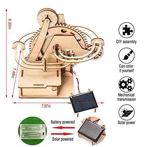 Marble Run 3D Wooden Puzzle for Adults and Teens,DIY Model Kit,Educational Jigsaw Puzzles Building Toys, STEM Projects Science Experiments Runs on auryee