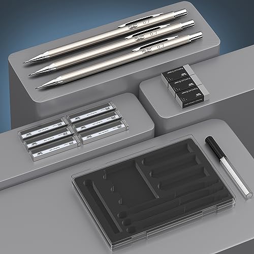 Mr. Pen- Metal Mechanical Pencil Set, 0.7mm, 3 Pack, 0.7 mechanical pencils, mechanical pencil .7, Sketching Pencils, Drafting Pencil, Mechanical Mr. Pen