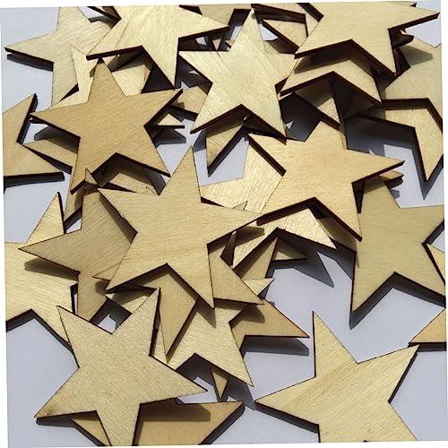 COHEALI Log Discs Log Slices DIY Wood Slices Star Wood Discs Wooden Decorate Blank COHEALI