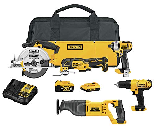DEWALT 20V MAX Power Tool Combo Kit, 4-Tool Cordless Power Tool Set with Battery and Charger (DCK551D1M1) DEWALT