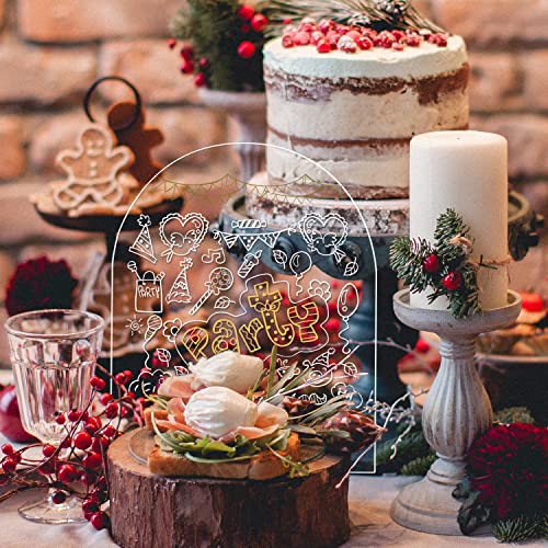 8x10 Inch Arch Acrylic Sign with Wood Stand-6 Pack Clear Arched Acrylic Sheets with Stand, DIY Arch Acrylic Sign Blank for Wedding Sign Menu Sign JINMURY