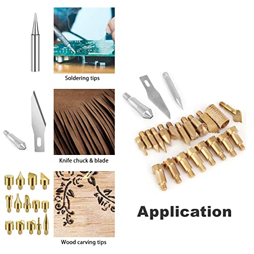 Stencil Soldering Pyrography,Craft Wood Burning Pen Tips(23Pcs),for Woodworking, Soldering, Metal Work, Hobby, Craft Thincol
