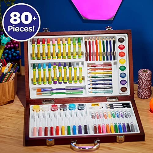 Crayola Wooden Art Set, 80+ Pcs, Arts and Crafts for Kids 8+, Artists Gifts Crayola