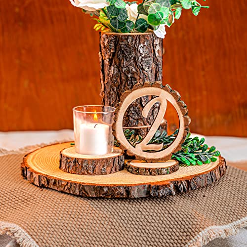 Set of (10) 11-12 inch Wood Slices for centerpieces! Wood Slice centerpieces, Wood Rounds, Tree Slices (11 inch) Rustic Wood Slices Inc.