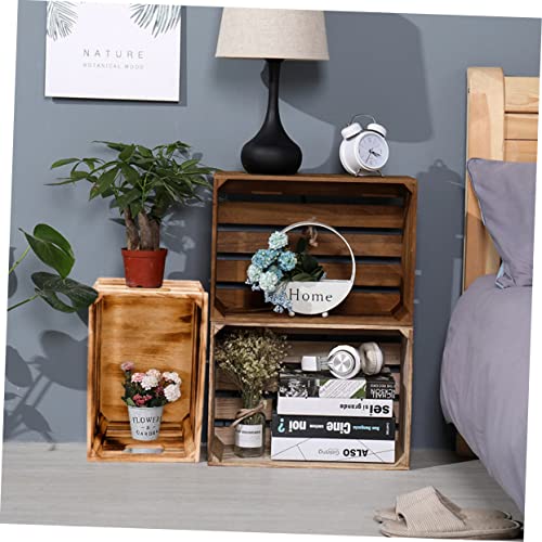 Garneck 1pc Wooden Storage Box Display Basket Storage Bins Bamboo Storage Cabinet Wooden Barrel Planter Unfinished Crates for Craft Wooden Key Garneck