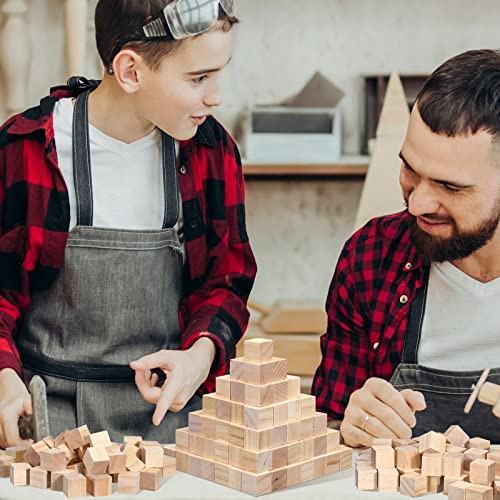 Geetery 200 Pcs Unfinished Wooden Blocks for Crafts 1 Inch Mini Blank Wood Cubes Natural Pine Solid Wood Squares for DIY Arts Craving Painting Geetery