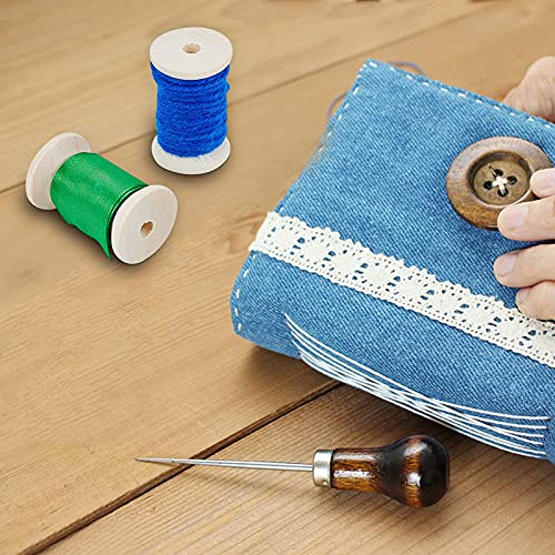 PH PandaHall 30pcs Wood Spools 1.85 Inch Unfinished Empty Spools Weaving Bobbins Empty Thread Spool Wooden Craft Spools for Embroidery Thread, Pom PH PandaHall