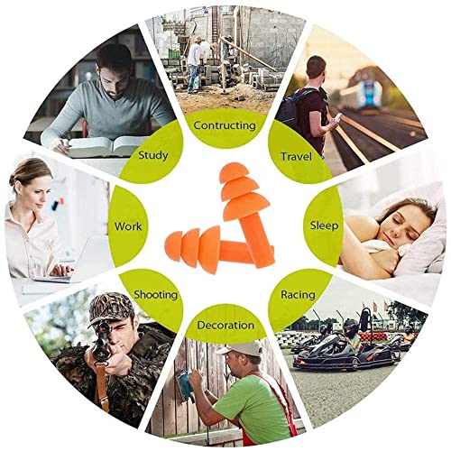 Ear Plugs for Sleeping,16 Pairs Noise Canceling Soft Reusable Silicone Earplugs Waterproof Noise Reduction Earplugs for Concert,Swimming,Study,Loud AXBUS