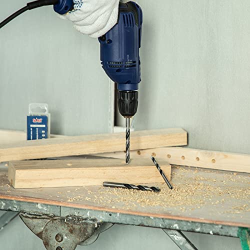 Sali 13PCS Brad Point Wood Drill Bit Set Carbon Steel Wood Drill Bit Set for Hardwood, Plywood, Plastic Round Holes in All Types of Wood Extra Long SALI