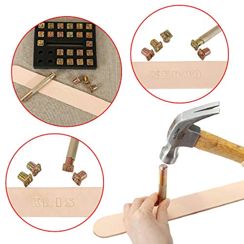OwnMy Capital Letters Stamp Set, 1/2” / 13mm Alphabet Stamp Tools Set Leather Craft Stamping Tools Leather Art Craft Tool (13mm - 27pcs) OwnMy