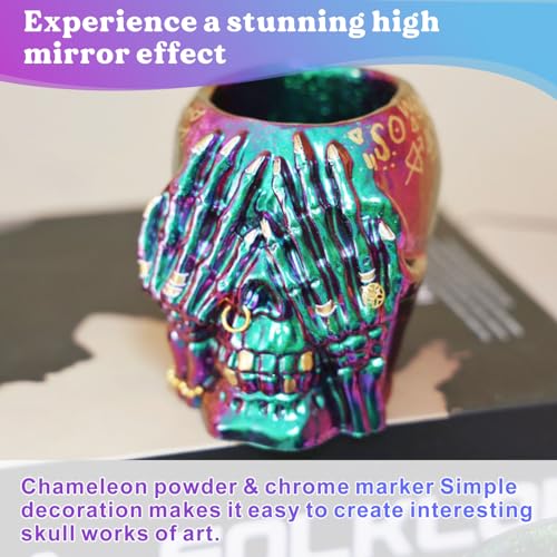 LET'S RESIN Skull Resin Molds, Hear-no, Speak-no, See-no 3 Pcs Skull Silicone Molds for Resin Crafts, Cute Epoxy Resin Molds Silicone for Resin LET'S RESIN